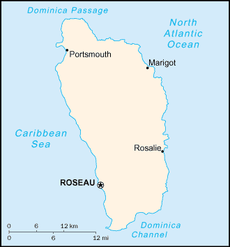 Map of Dominica