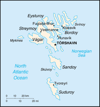 Map of Faroe Islands