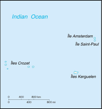 Map of French Southern and Antarctic Lands