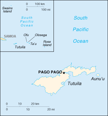 [Country map of American Samoa]