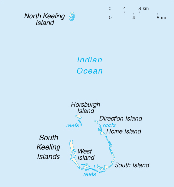 [Country map of Cocos (Keeling) Islands]