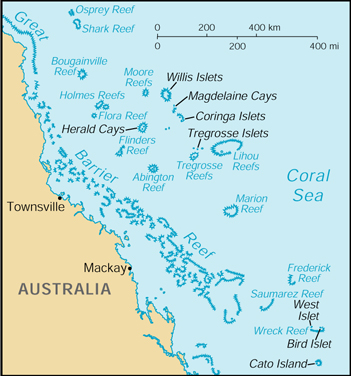 [Country map of Coral Sea Islands]