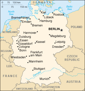 [Country map of Germany]