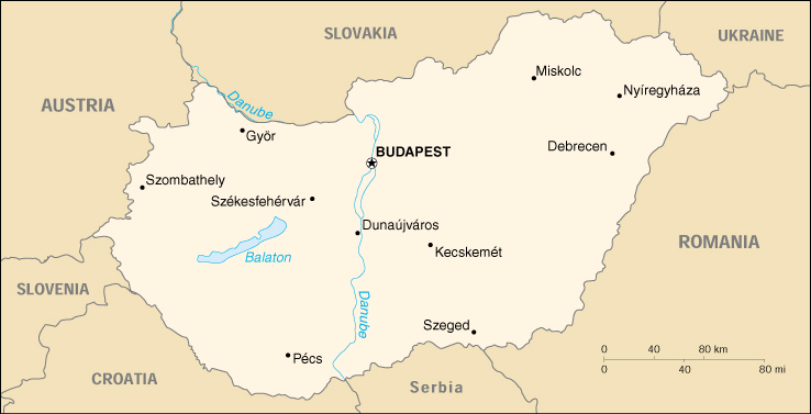 [Country map of Hungary]