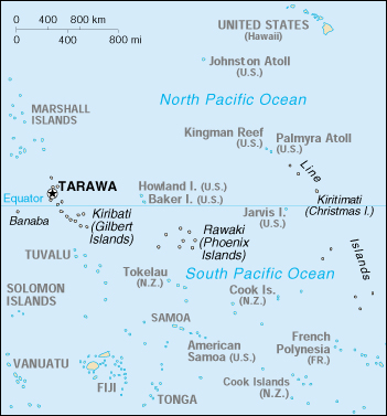 [Country map of Kiribati]