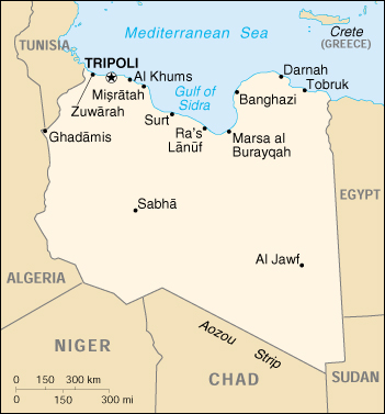 [Country map of Libya]