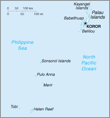 [Country map of Palau]