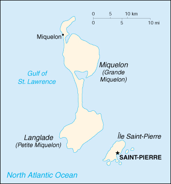 [Country map of Saint Pierre and Miquelon]