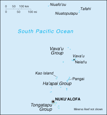 [Country map of Tonga]